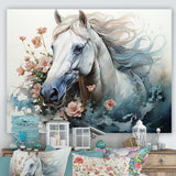 Watercolor Galloping Horse - Horse Canvas Wall Art
