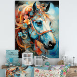 Whimsical Of A Flower Horse Cantering In Fog - Horse Wall Art Prints