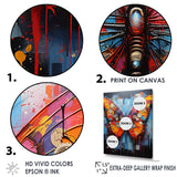 Street Art Colorful Butterfly - Multi-Color Butterfly Wall Art