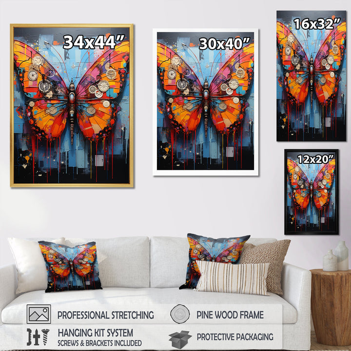 Street Art Colorful Butterfly - Multi-Color Butterfly Wall Art