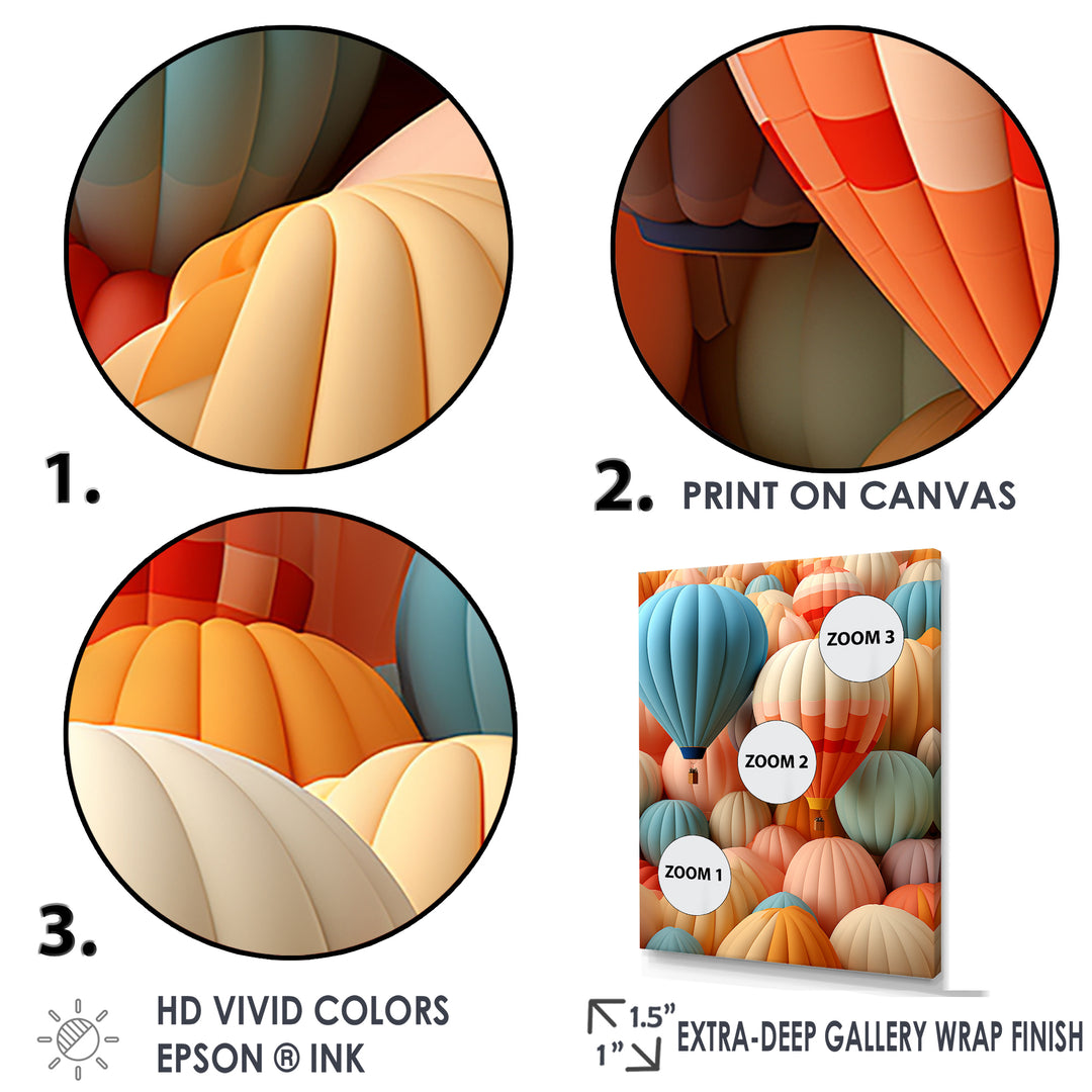 Abstract Colorful Balloon Harmony - Hot Air Balloon Canvas Wall Art