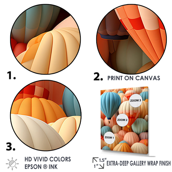 Abstract Colorful Balloon Harmony - Hot Air Balloon Canvas Wall Art
