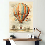 Classic Hot Air Balloon Charm I - Transportation Canvas Wall Art