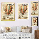 Classic Hot Air Balloon Charm I - Transportation Canvas Wall Art