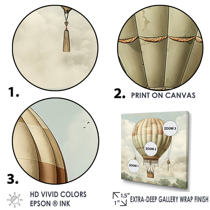 Contemporary Balloon Voyage I - Hot Air Balloon Canvas Wall Art