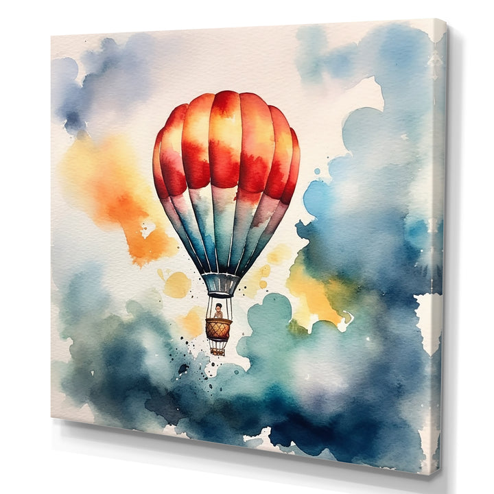 Hot Air Ballon Colorful Ascent - Hot Air Balloon Canvas Wall Art