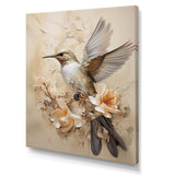 Fluttering Floral Hummingbird I - Animals Canvas Wall Art