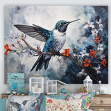 Hummingbird Floral Harmony - Hummingbird Large Canvas Wall Art