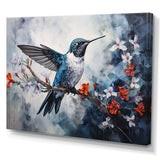 Hummingbird Floral Harmony - Hummingbird Large Canvas Wall Art