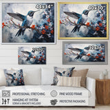 Hummingbird Floral Harmony - Hummingbird Large Canvas Wall Art
