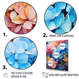 Blue And Orange Hydrangea Blooming II - Floral Canvas Wall Art