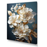 Baroque Hydrangea White And Gold I - Floral Canvas Wall Art