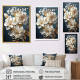 Baroque Hydrangea White And Gold I - Floral Canvas Wall Art