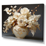 Baroque Hydrangea White And Gold VII - Floral Canvas Wall Art