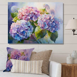 Pink And Purple Hydrangea Sunset - Floral Canvas Wall Art