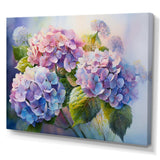 Pink And Purple Hydrangea Sunset - Floral Canvas Wall Art