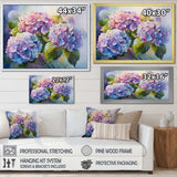 Pink And Purple Hydrangea Sunset - Floral Canvas Wall Art