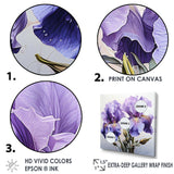 Purple Irises Realistic Splendor - Floral Canvas Wall Art