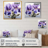 Purple Irises Realistic Splendor - Floral Canvas Wall Art