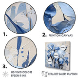 Blue And White Garden Of Irises - Floral Canvas Wall Art