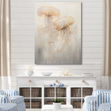 Minimalism White Jellyfish Dreams - Jellyfish Canvas Wall Art