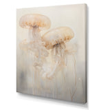 Minimalism White Jellyfish Dreams - Jellyfish Canvas Wall Art
