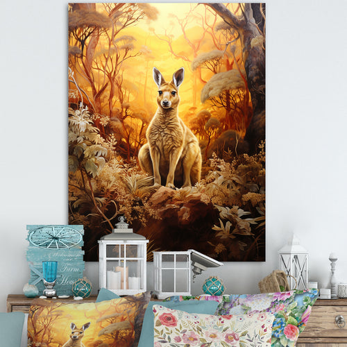 Kangaroo Portrait Ponder Bushland - Kangaroo Wall Art Prints