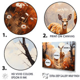 Wild Deer Golden Flower Kingdom - Deer Living Room Wall Art
