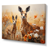 Kangaroo Golden Blooms Outback - Kangaroo Bedroom Wall Art