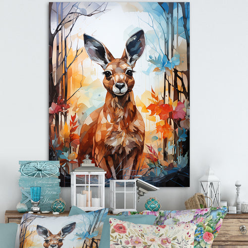 Colorful Kangaroo Popart Spirit - Kangaroo Canvas Wall Art