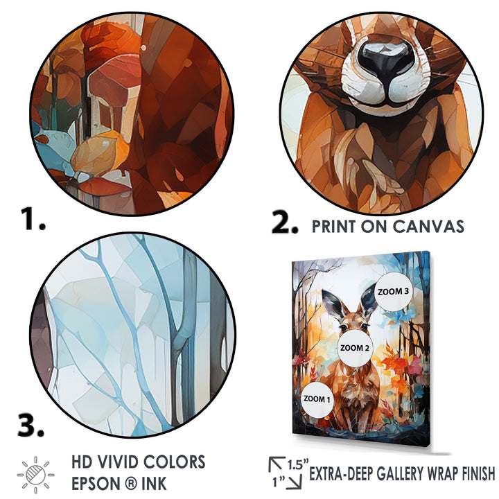 Colorful Kangaroo Popart Spirit - Kangaroo Canvas Wall Art
