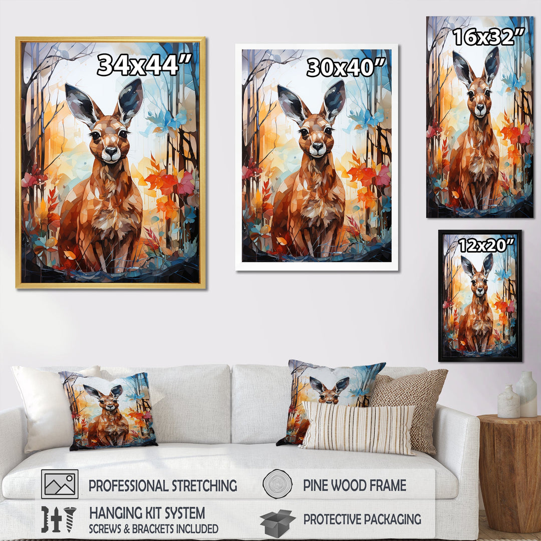 Colorful Kangaroo Popart Spirit - Kangaroo Canvas Wall Art