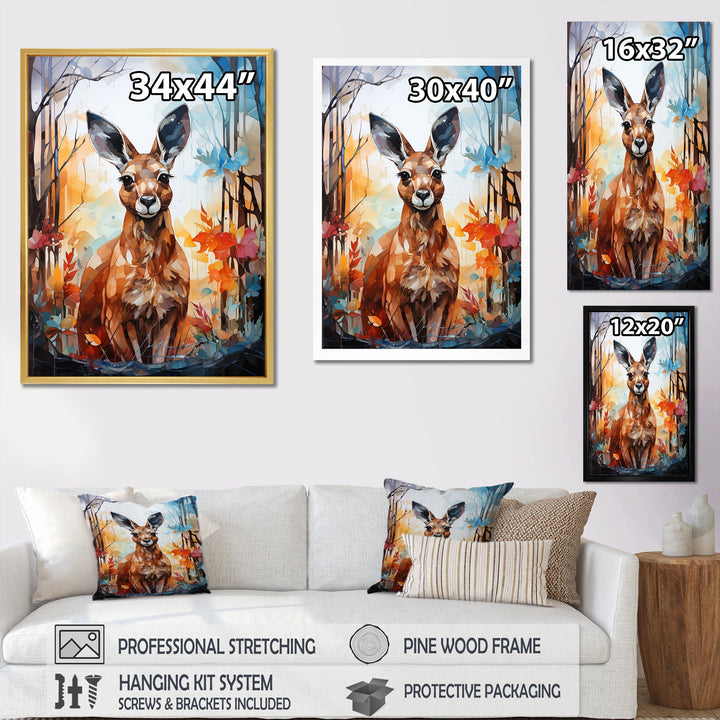 Colorful Kangaroo Popart Spirit - Kangaroo Canvas Wall Art