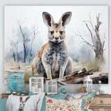 Minimalism Kangaroo Portrait - Kangaroo Canvas Wall Art
