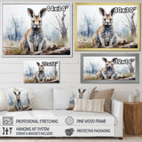 Minimalism Kangaroo Portrait - Kangaroo Canvas Wall Art