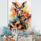 Colorful Kangaroo Playing Guitar - Kangaroo Wall Art Prints