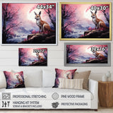 Moonlight Kangaroo Landscape - Pink Kangaroo Wall Art