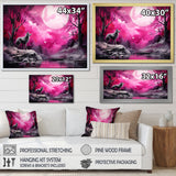 Moonlight Wolf Marvel - Pink Wolf Wall Art