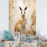 Minimal Charming Kangaroo - Kangaroo Large Canvas Wall Art