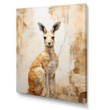Minimal Charming Kangaroo - Kangaroo Large Canvas Wall Art