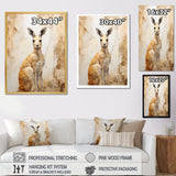 Minimal Charming Kangaroo - Kangaroo Large Canvas Wall Art