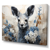 Graceful Floral Kangaroo - Kangaroo Living Room Wall Art