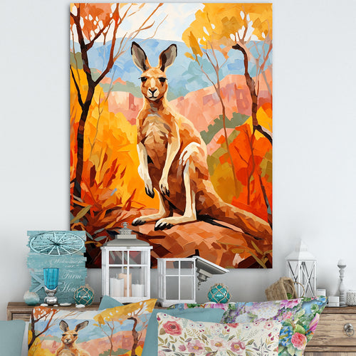 Colorful Kangaroo Kingdom - Kangaroo Bedroom Wall Art