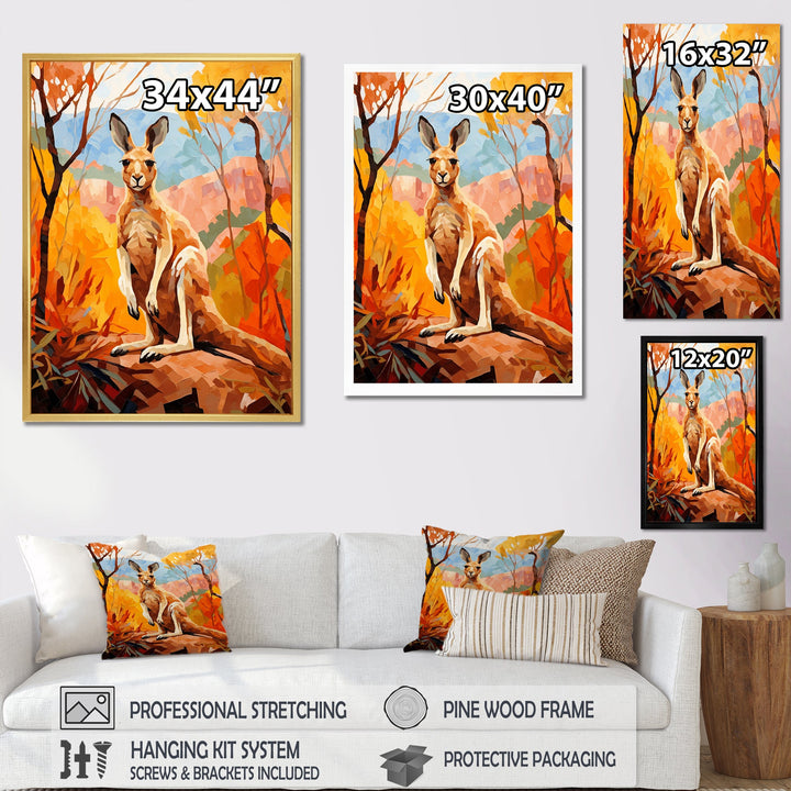 Colorful Kangaroo Kingdom - Kangaroo Bedroom Wall Art