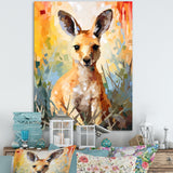 Colorful Kangaroo Mosaic Majesty - Kangaroo Canvas Wall Art