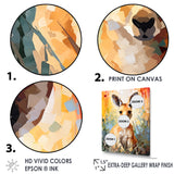 Colorful Kangaroo Mosaic Majesty - Kangaroo Canvas Wall Art