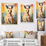 Colorful Kangaroo Mosaic Majesty - Kangaroo Canvas Wall Art