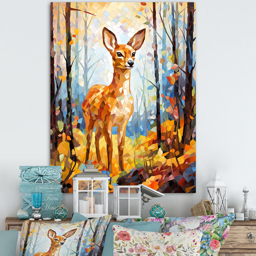 Deer Mosaic Forest Wildlife - Deer Wall Decor