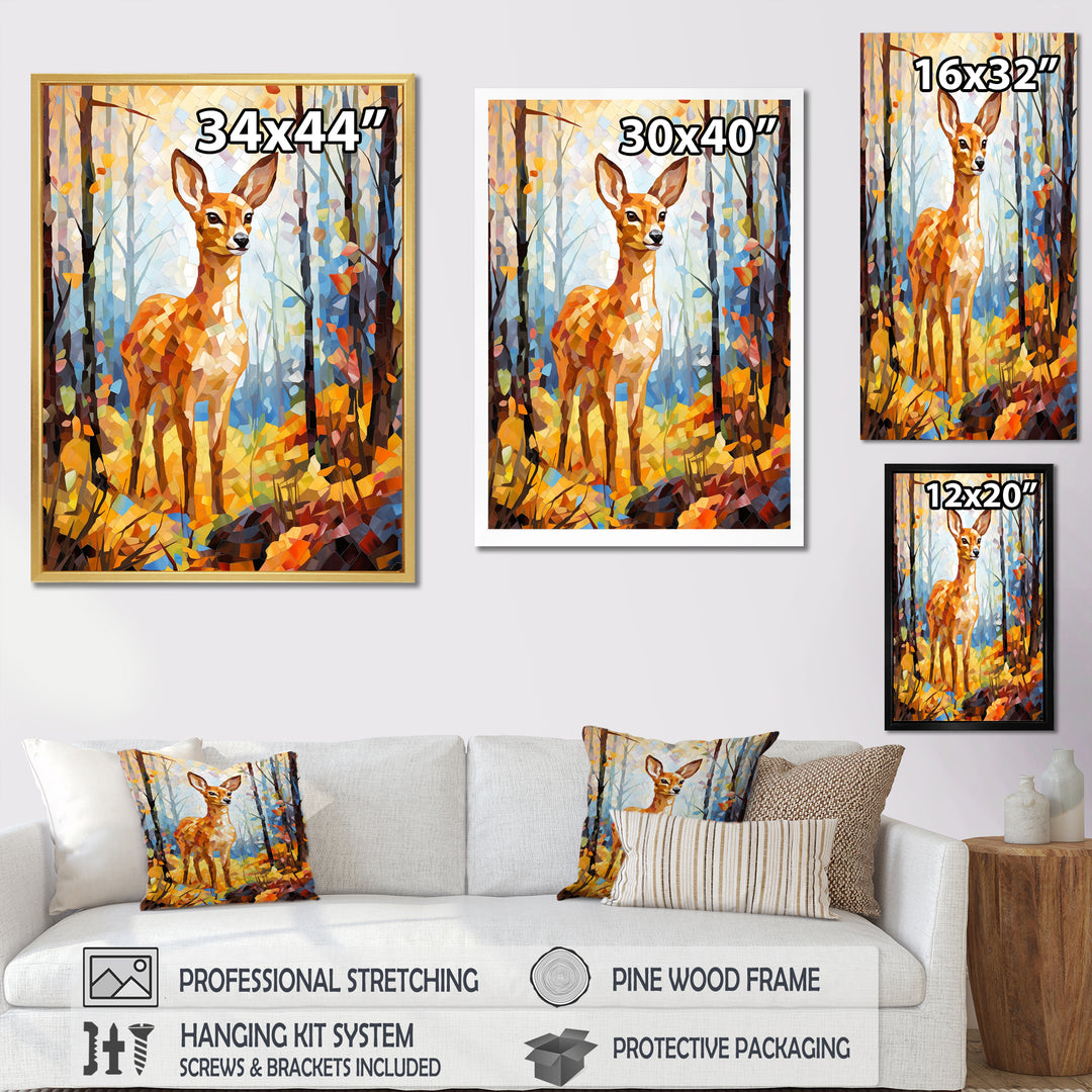 Deer Mosaic Forest Wildlife - Deer Wall Decor