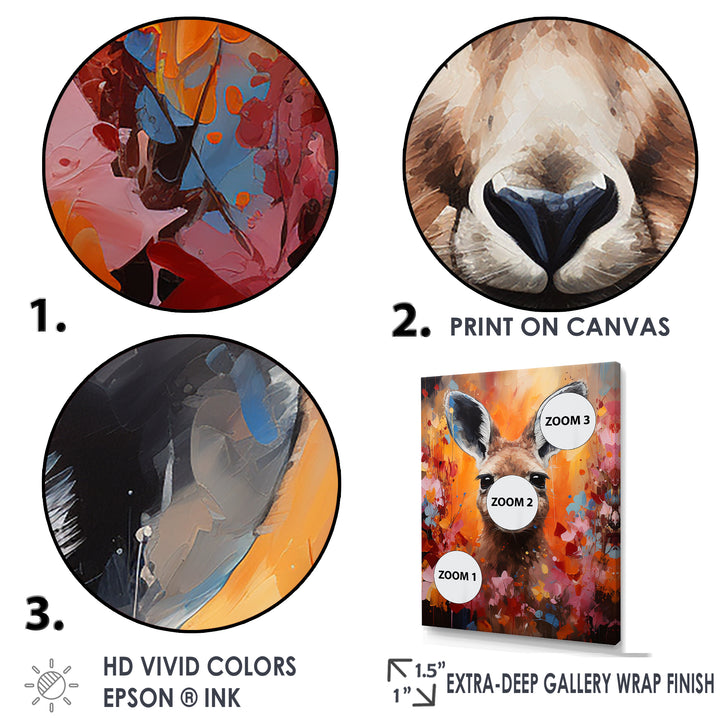 Popart Kangaroo Portrait - Kangaroo Wall Decor